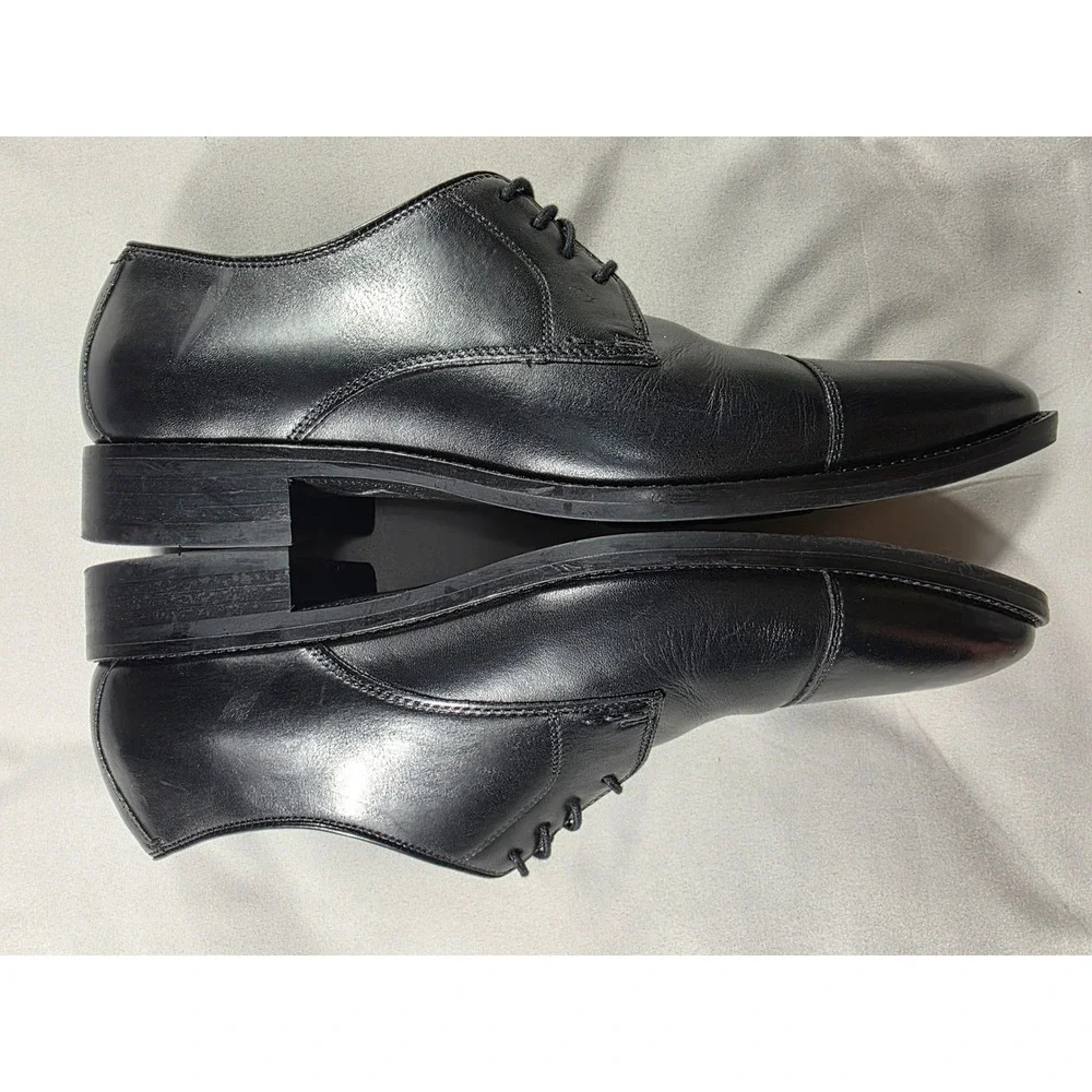 Cole Haan Lenox Hill Cap Toe Oxford Men 9 Black Leather Grand.OS Dress Shoes